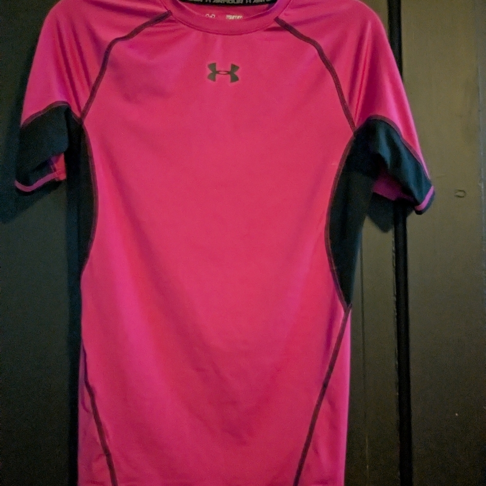 Under Armour Fuchsia and Charcoal Performance Tee